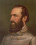 Portræt i profil af Stonewall Jackson iført militært uniform - Strobridge Co Lith — visning af kunstværket