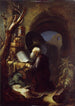 En eremit i bøn - Gerrit Dou's værksted — visning af kunstværket