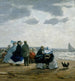 På stranden ved Dieppe - Eugène Boudin — visning af kunstværket