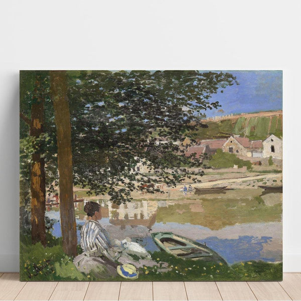 Reproduktion af maleriet på bredden af Seinen, Bennecourt - Claude Monet