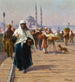 Sur le pont de Galata, Constantinople - Fausto Zonaro — visning af kunstværket