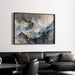 Abstrakt Maleri – Mineral Elevation | Plakat Vægkunst Stilisere Bjerg i Neutrale Toner og Guld Detaljer