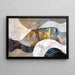 Abstrakt Maleri – Mineralfusion | Plakat Vægkunst Elegant med Gulddetaljer og Materialeeffekt