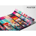 Abstrakt Maleri – Fremtidens Stykker | Futuristisk Plakat til Væg med Livlige Farver og Urban Atmosfære