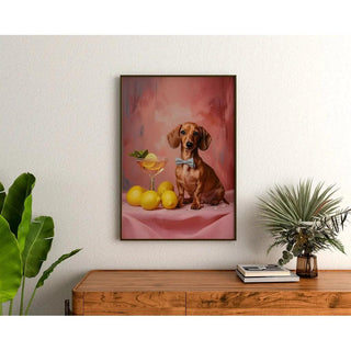 Tableau Chien et Cocktail