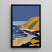 Maleri Farvet – Sommerkyst Vintage | Plakat Landskab Havstil Retro