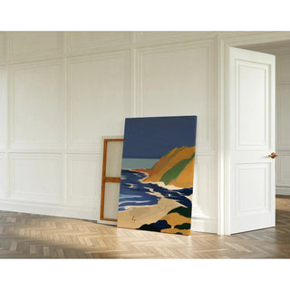 Tableau Coloré – Côte d’Été Vintage | Affiche Paysage Marin Style Rétro | Déco Inspirée des Affiches de Voyage pour Salon ou Bureau