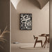 Maleri Design – Abstrakte Kurver | Plakat i sort og hvid geometrisk moderne