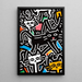Maleri Pop Art – Kattedyr i stiliseret form | Plakat Farverig bystil i Keith Haring-stil