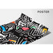 Maleri Pop Art – Kattedyr i stiliseret form | Plakat Farverig bystil i Keith Haring-stil