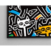Maleri Pop Art – Kattedyr i stiliseret form | Plakat Farverig bystil i Keith Haring-stil