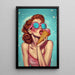 Maleri Pop Art – Sommerdage | Plakat Vintage Farvet Kvinde med Is