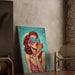Maleri Pop Art – Sommerdage | Plakat Vintage Farvet Kvinde med Is