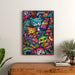 Maleri Pop Art – Jungle Féline | Plakat Farverig Katte Fantasifulde