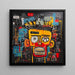 Plakat Street Art – Maske Gul | Poster Stiliseret Hoved i Lyse Farver