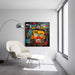 Plakat Street Art – Maske Gul | Poster Stiliseret Hoved i Lyse Farver