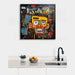 Plakat Street Art – Maske Gul | Poster Stiliseret Hoved i Lyse Farver