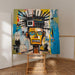 Maleri Street Art – Mekanisk Ansigt fra Gaden | Plakat Vægkunst i Pop Art Stil Basquiat