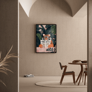 Tableau Tigre et Wild News - Jungle et Fantaisie