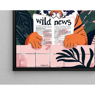 Tableau Tigre et Wild News - Jungle et Fantaisie