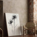 Sort-hvidt design maleri – Évanescence Florale | Plakat Minimalistisk Botanisk Elegant