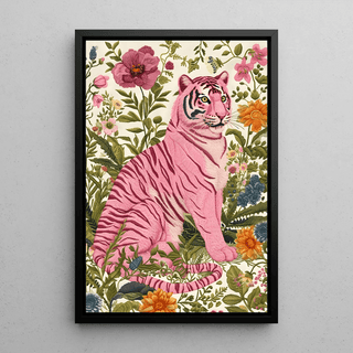 Tableau tigre - Tigre Rose Floral