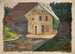 Maison en brique med en tilbygning - Tadeusz Makowski — visning af kunstværket
