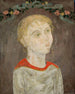 Pige med blomsterkranse - Tadeusz Makowski — visning af kunstværket