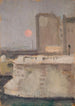 Fragment af by i tåge - Tadeusz Makowski — visning af kunstværket