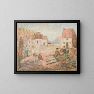 Tadeusz Makowski - Landscape of a small town with children in a pram.webp