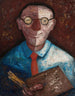Portrait af en mand med palet Jacques Gotkowski - Tadeusz Makowski — visning af kunstværket