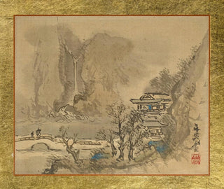 Tani Bunch - An Old Man and an Attendant heading to a twostory Mansion at the Shore.webp
