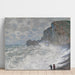 Reproduktion af maleriet af det voldsomme vejr i Étretat - Claude Monet