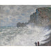 Reproduktion af maleriet af det voldsomme vejr i Étretat - Claude Monet
