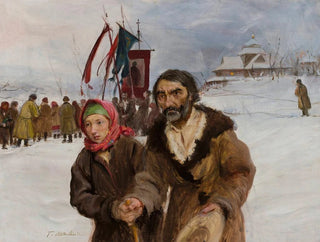 Procession des Highlanders - Teodor Axentowicz — visning af kunstværket