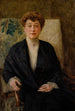 Portrait af Zofia Dolińska født Niesiołowska - Teodor Axentowicz — indrammet kunstværk på væggen