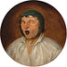 en mands hoved med åben mund - Pieter Brueghel den Yngre — vist i et interiør