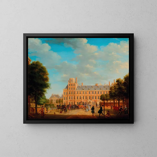Tethart Philip Christian Haag - A view of The Hague with Prince William V and Duke Louis Ernest of BrunswickLneburg leaving the Buitenhof.webp