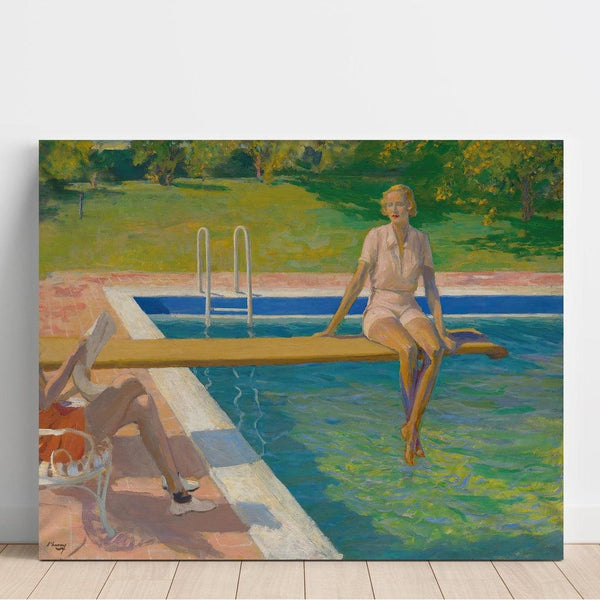 Reproduktion af maleriet The Viscountess Castlerosse, Palm Springs af Sir John Lavery
