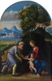 Den Hellige Familie - Mester af De Tolv Apostle — visning af kunstværket