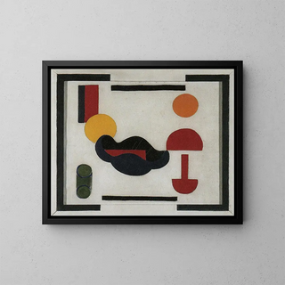 Naturtro komposition V - Theo van Doesburg — indrammet kunstværk på væggen