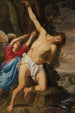 Saint Sebastian helbredt af en engel - Theodoor Rombouts — visning af kunstværket