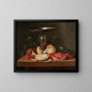 Theodoor Smits - Tazza citron et fruits de mer sur un entablement.webp