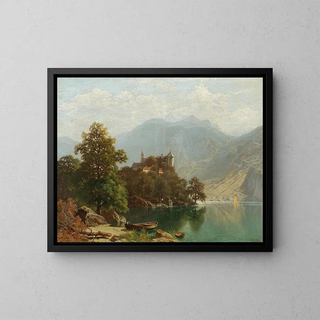 Theodor Nocken - Alpine Lake Scene.webp