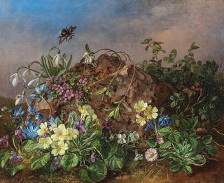 Theodor Petter - Spring Flowers with Bumblebee.webp