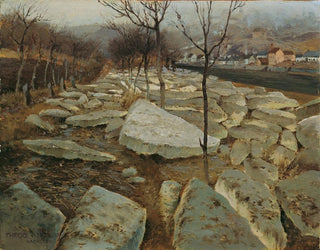 Theodor Von Hrmann - Eisschollen Am Ufer Der Thaya.webp