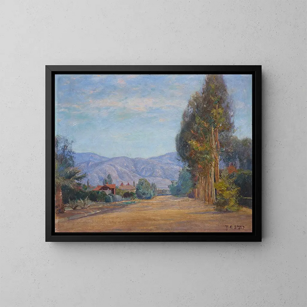 Collines nær Redlands, Californien - Theodore Clement Steele — indrammet kunstværk på væggen