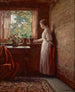 La fille près de la fenêtre - Theodore Clement Steele — visning af kunstværket