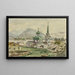 Vue bagfra af den græske kirke Sitka 1888 - Theodore J. Richardson — indrammet kunstværk på væggen