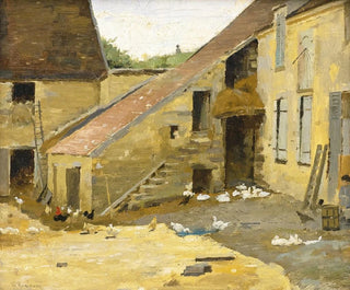 Theodore Robinson - Barnyard with Ducks.webp